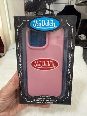 Von Dutch Pink iPhone 16 Pro Max Case with Logo